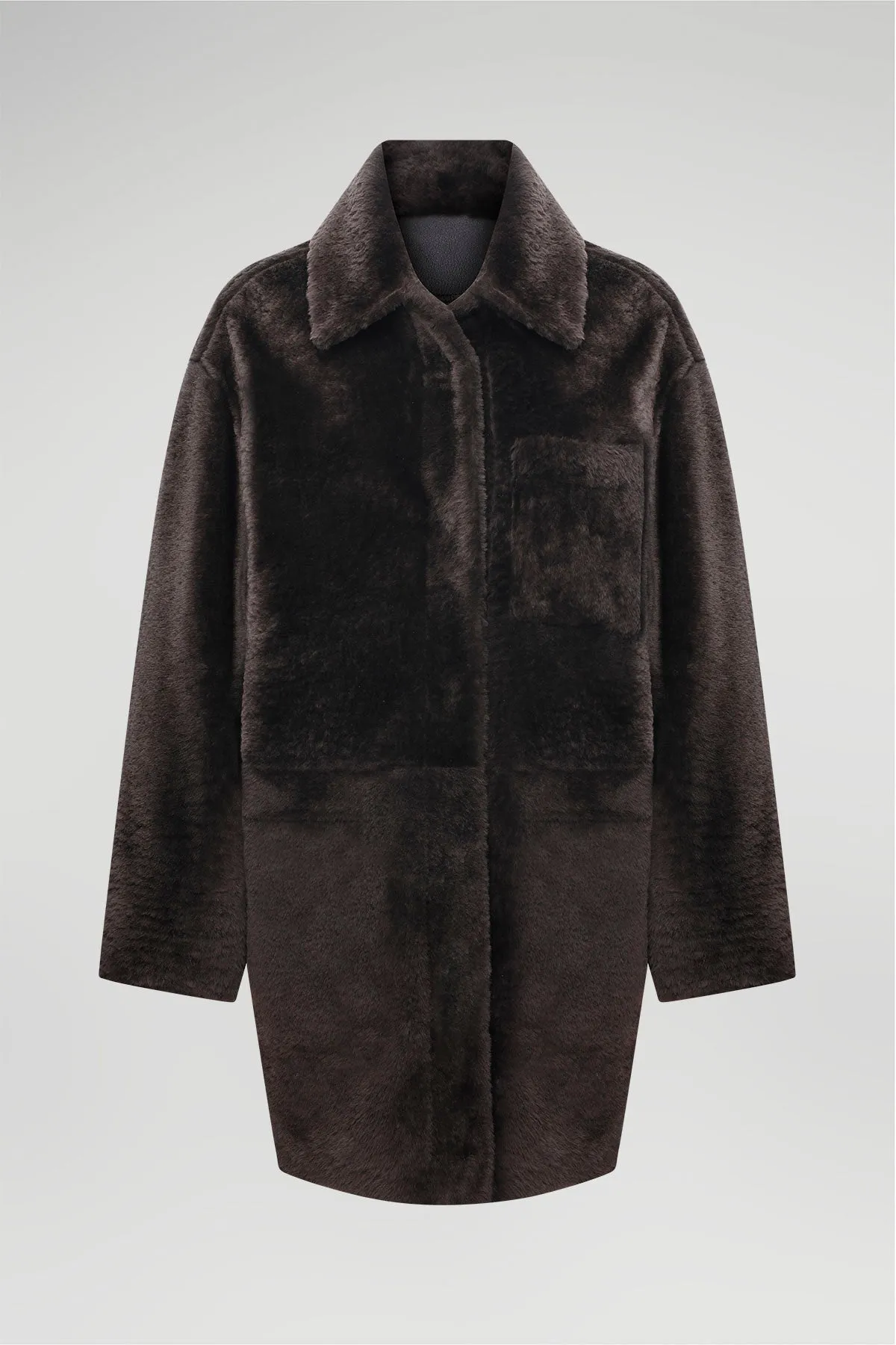 Oriana - Brown Bitter Shearling Coat