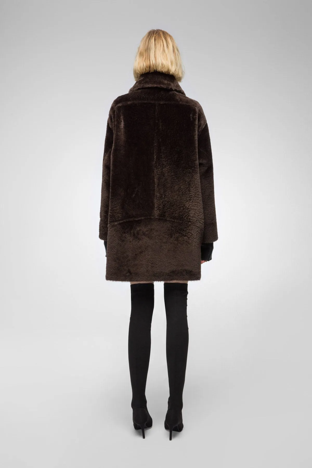 Oriana - Brown Bitter Shearling Coat