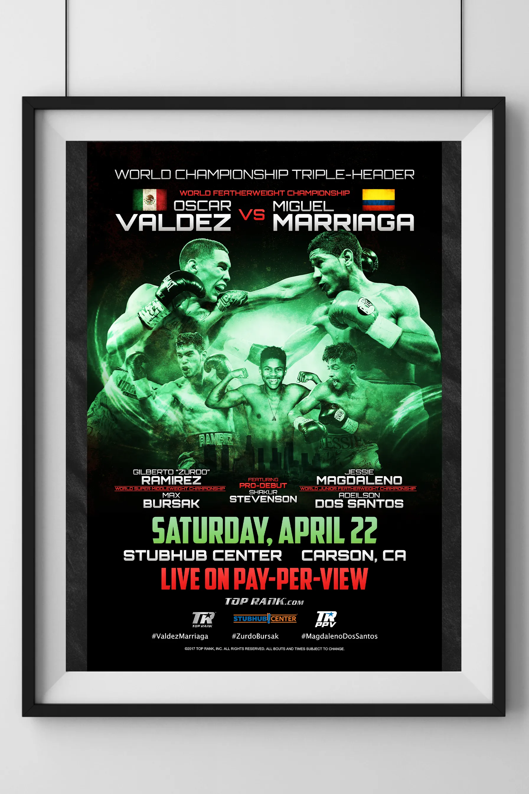 Oscar Valdez vs. Miguel Marriaga Official Event Poster (24x36)