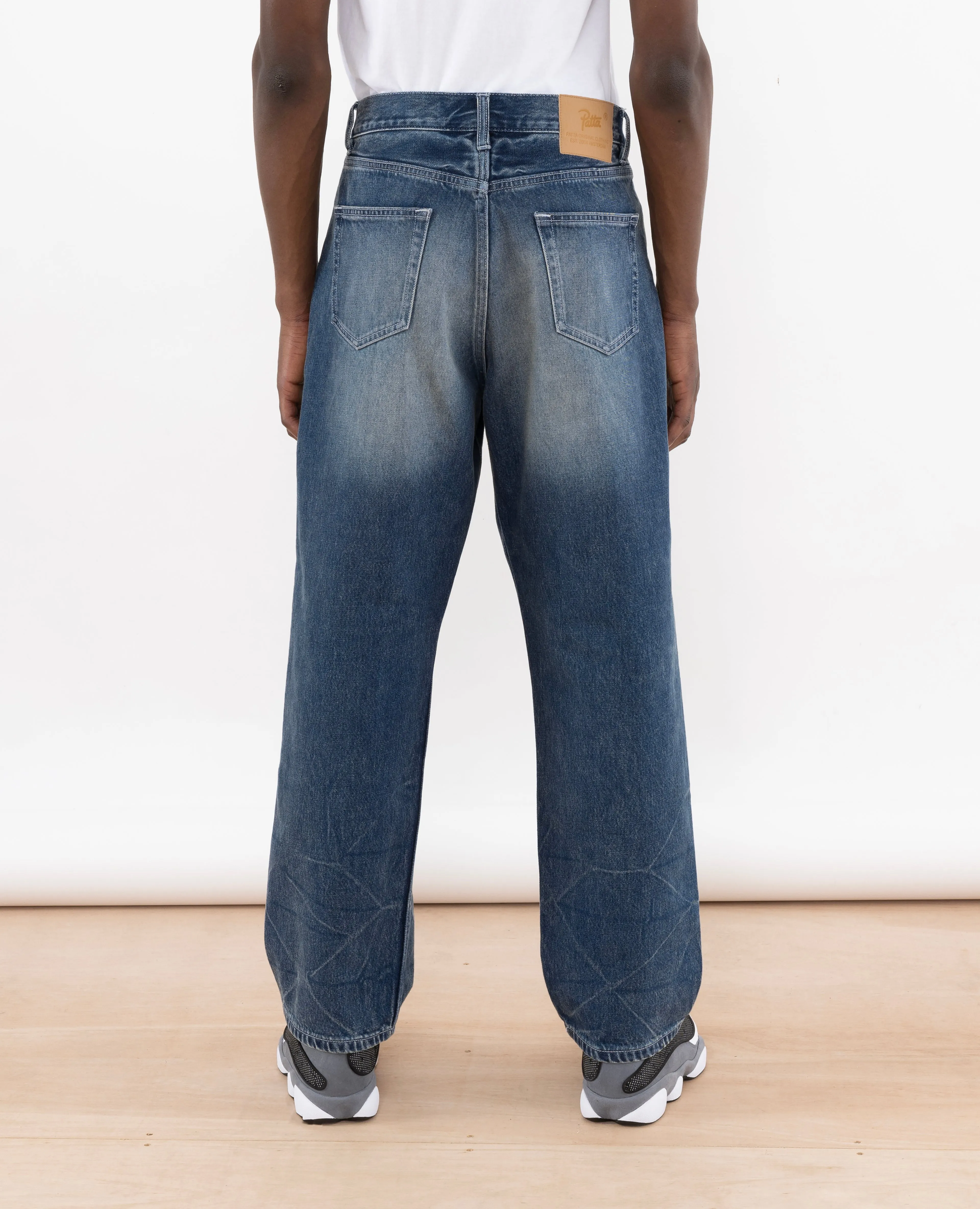 Patta Washed Loose Fit Denim Pants (Denim Blue)