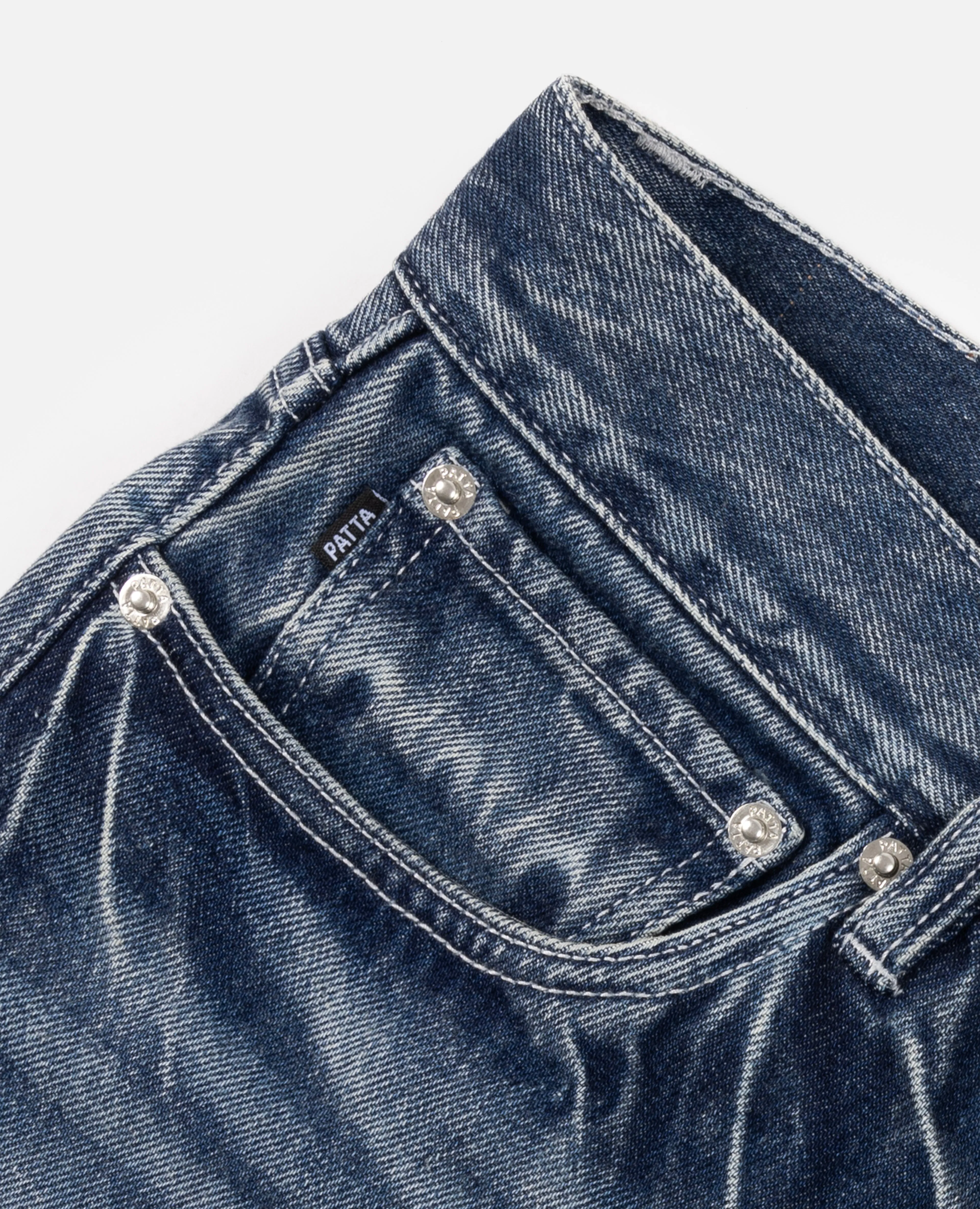 Patta Washed Loose Fit Denim Pants (Denim Blue)