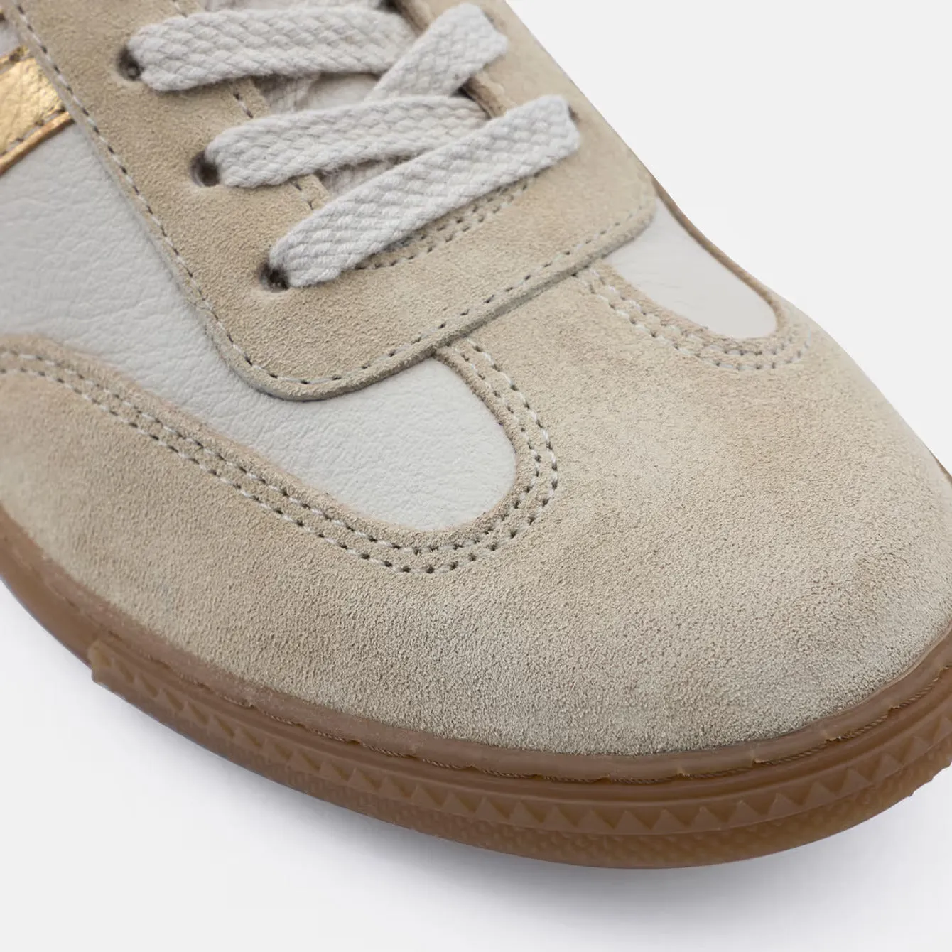 Paul Green Supersoft Beige Metallic Strip Trainers