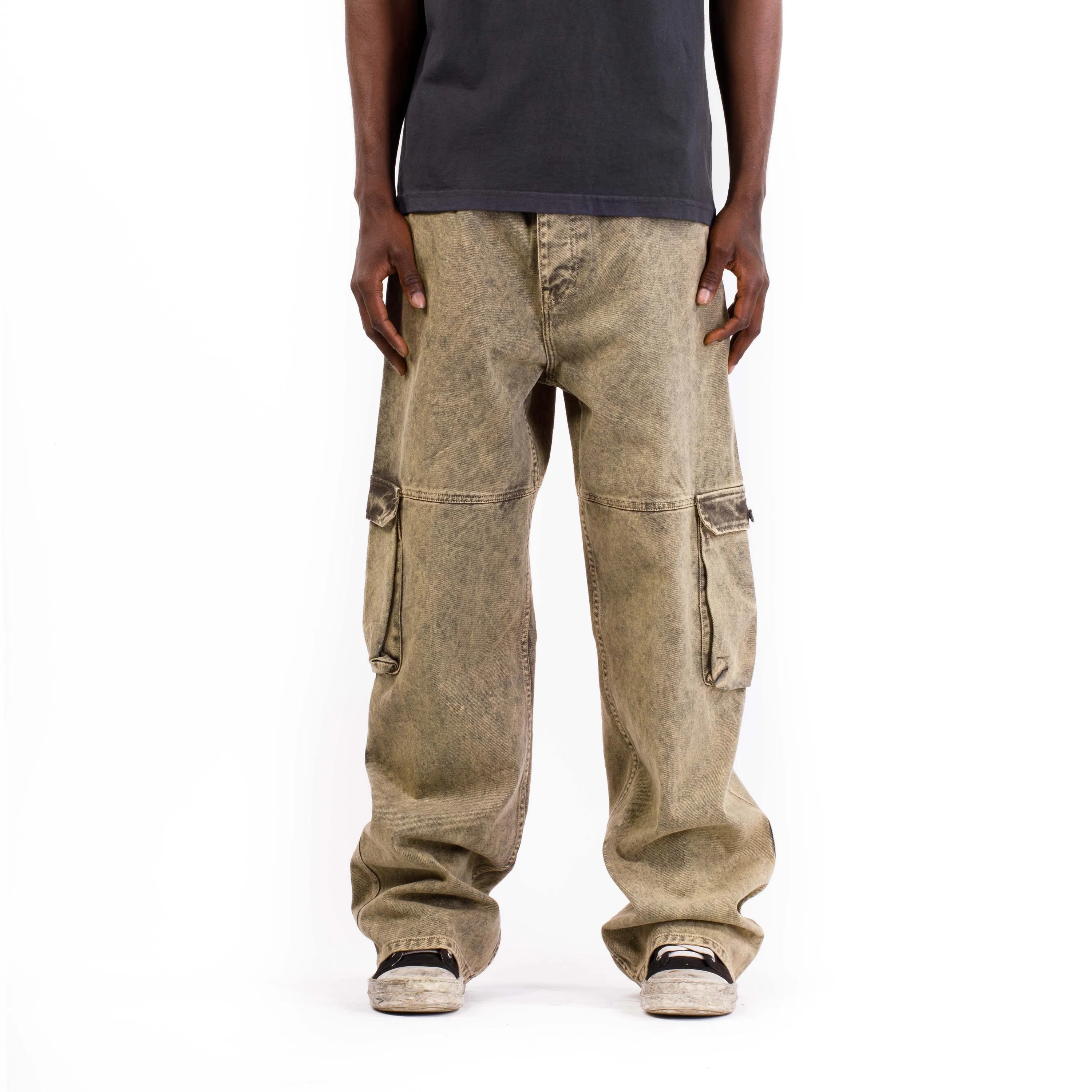 Pieces Steven Cargo Pants Washed Olive