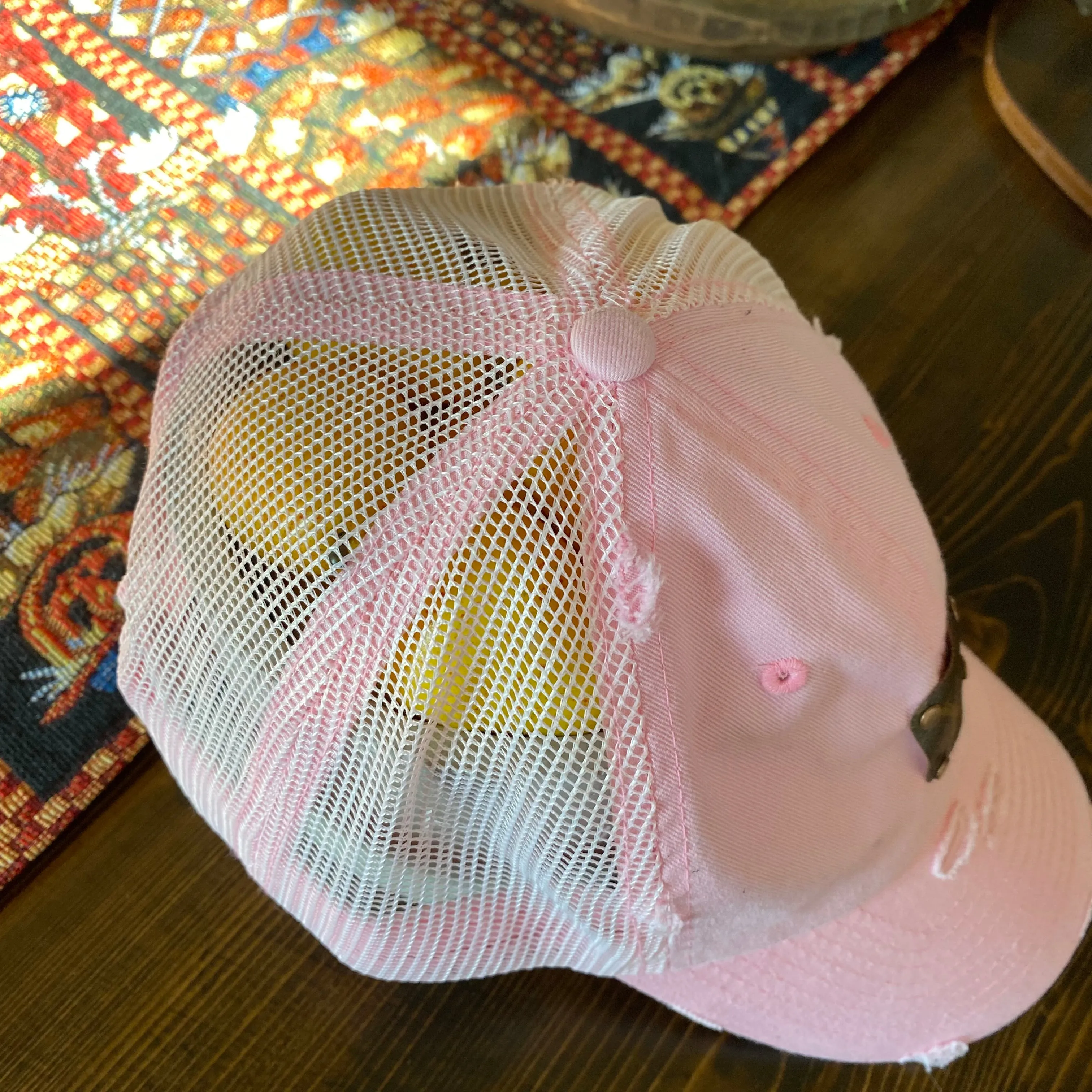 Pink Colored Distressed Trucker Hat - LV