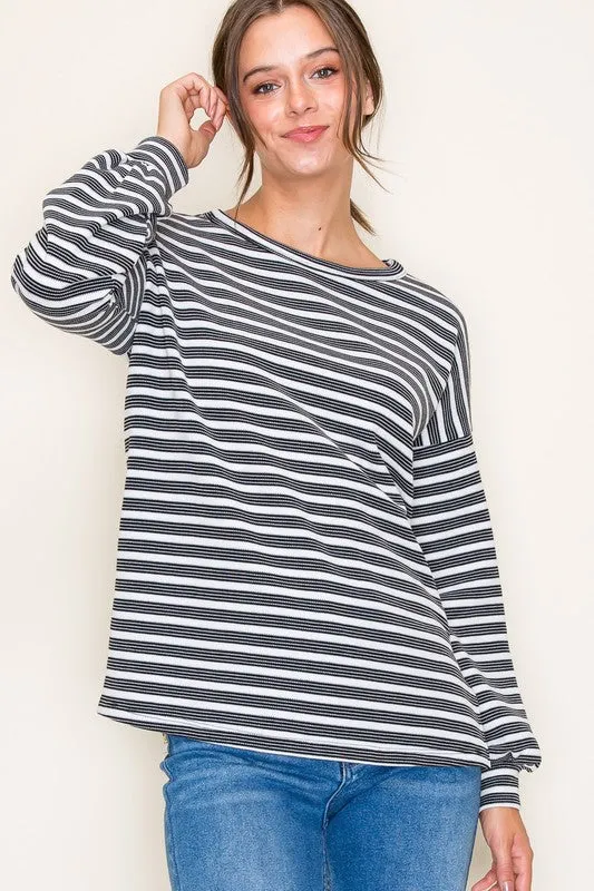 Relaxed & Comfy Striped Top - 2 Colors!