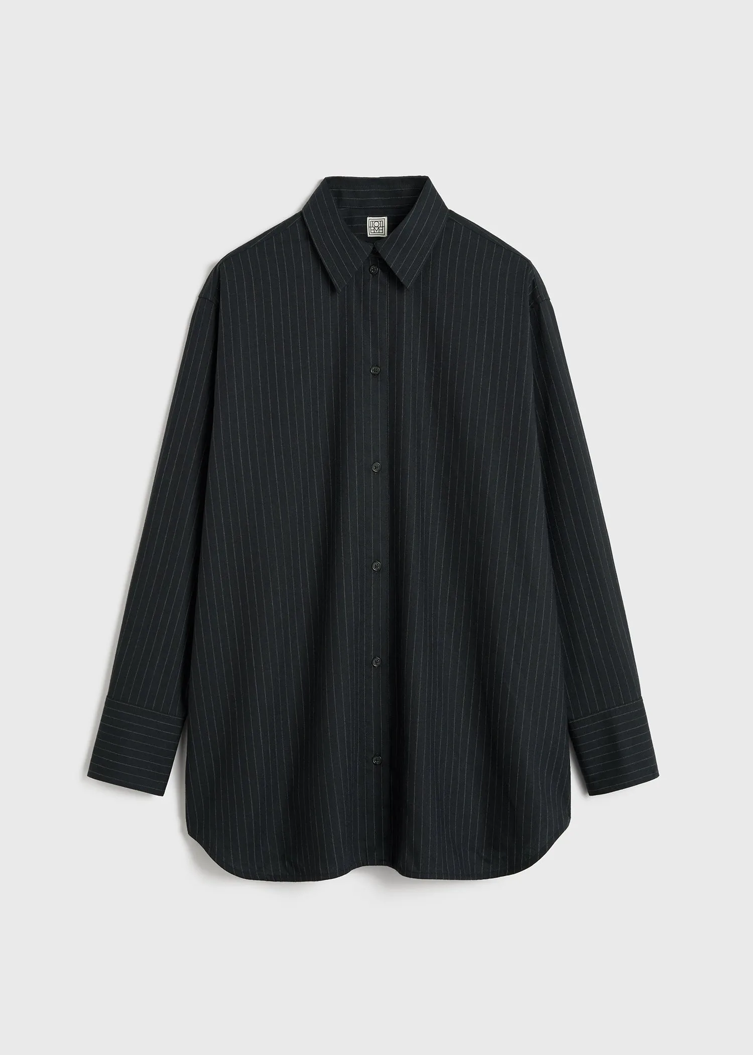 Relaxed pinstriped shirt navy