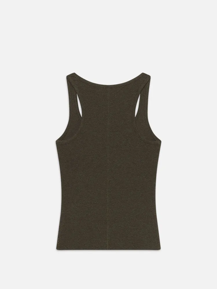 Rib Scoop Neck Tank -- Rich Military Heather