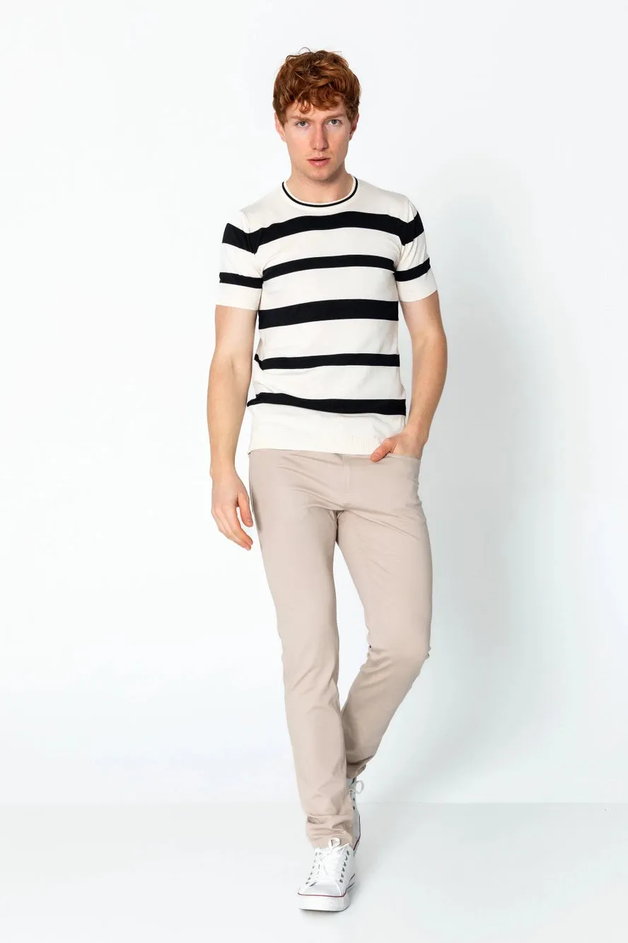 RNT23 Striped knit t-shirt off-white