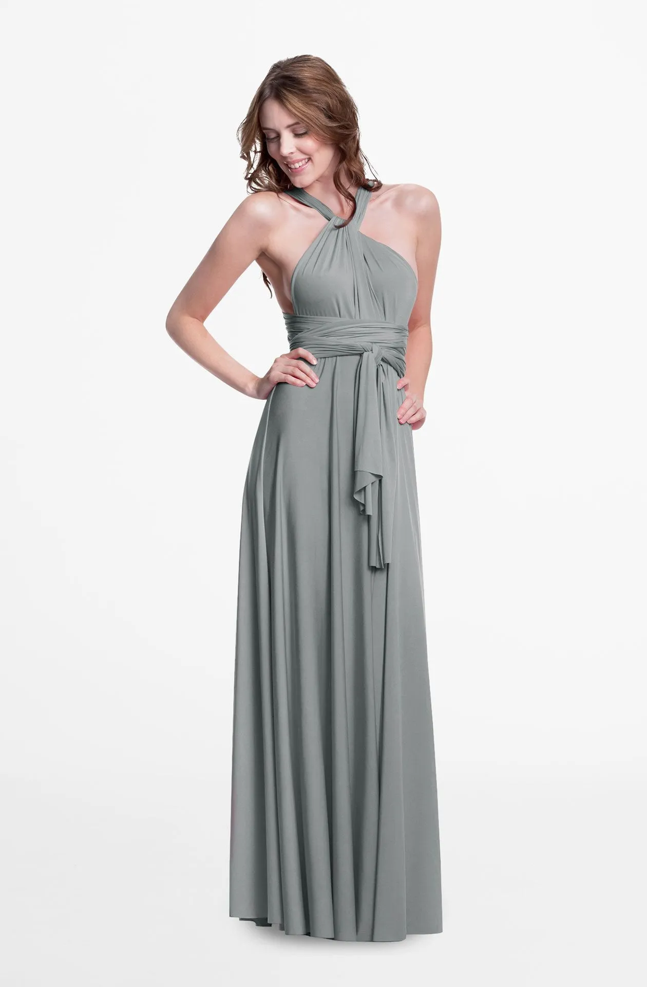 Sakura Maxi Silver Grey / One Size - Convertible Formal Floor Length Dresses