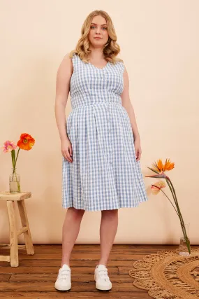 Scarlett India Blue Check Dress