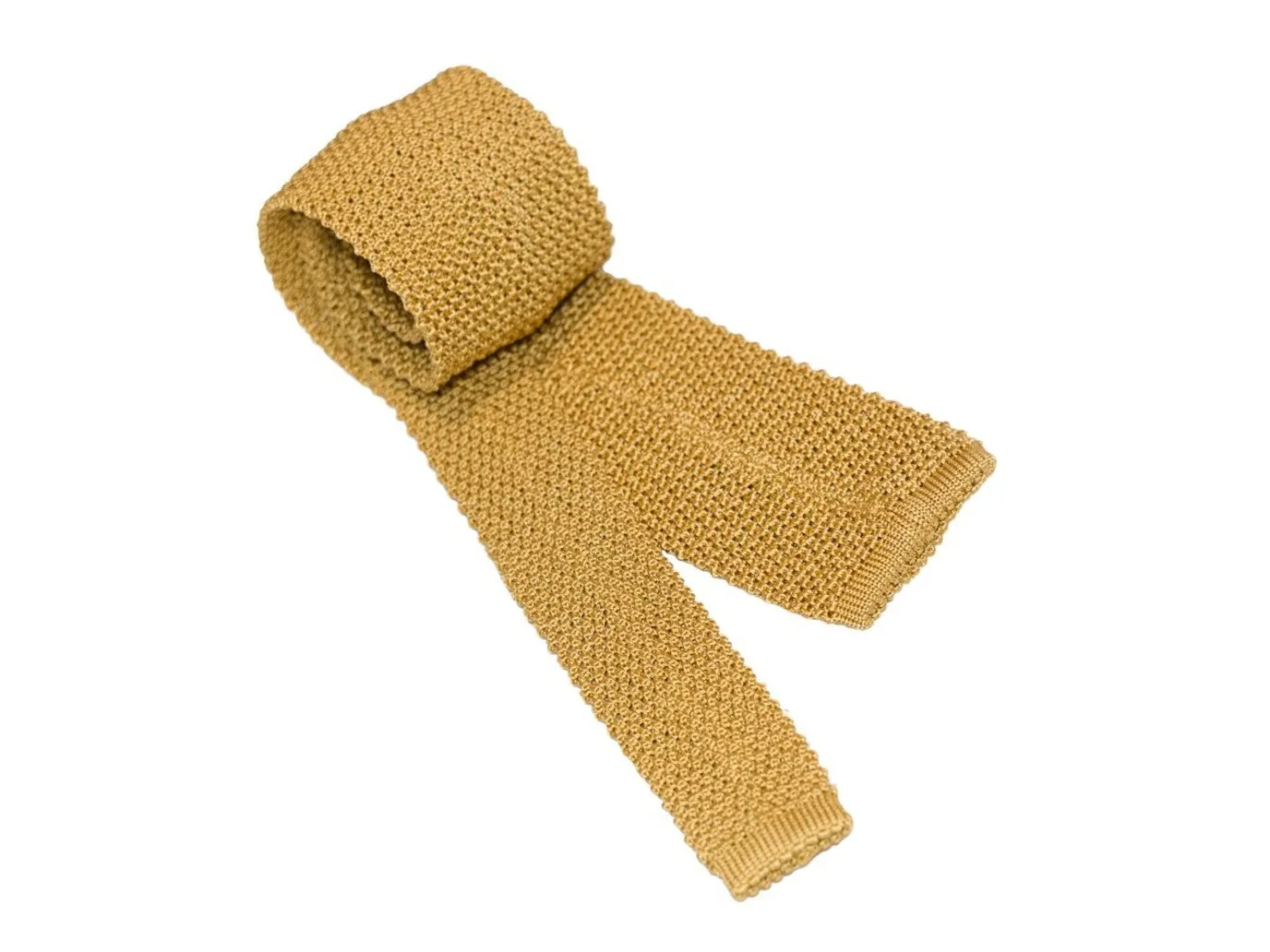 Silk Knit Tie Mustard Yellow