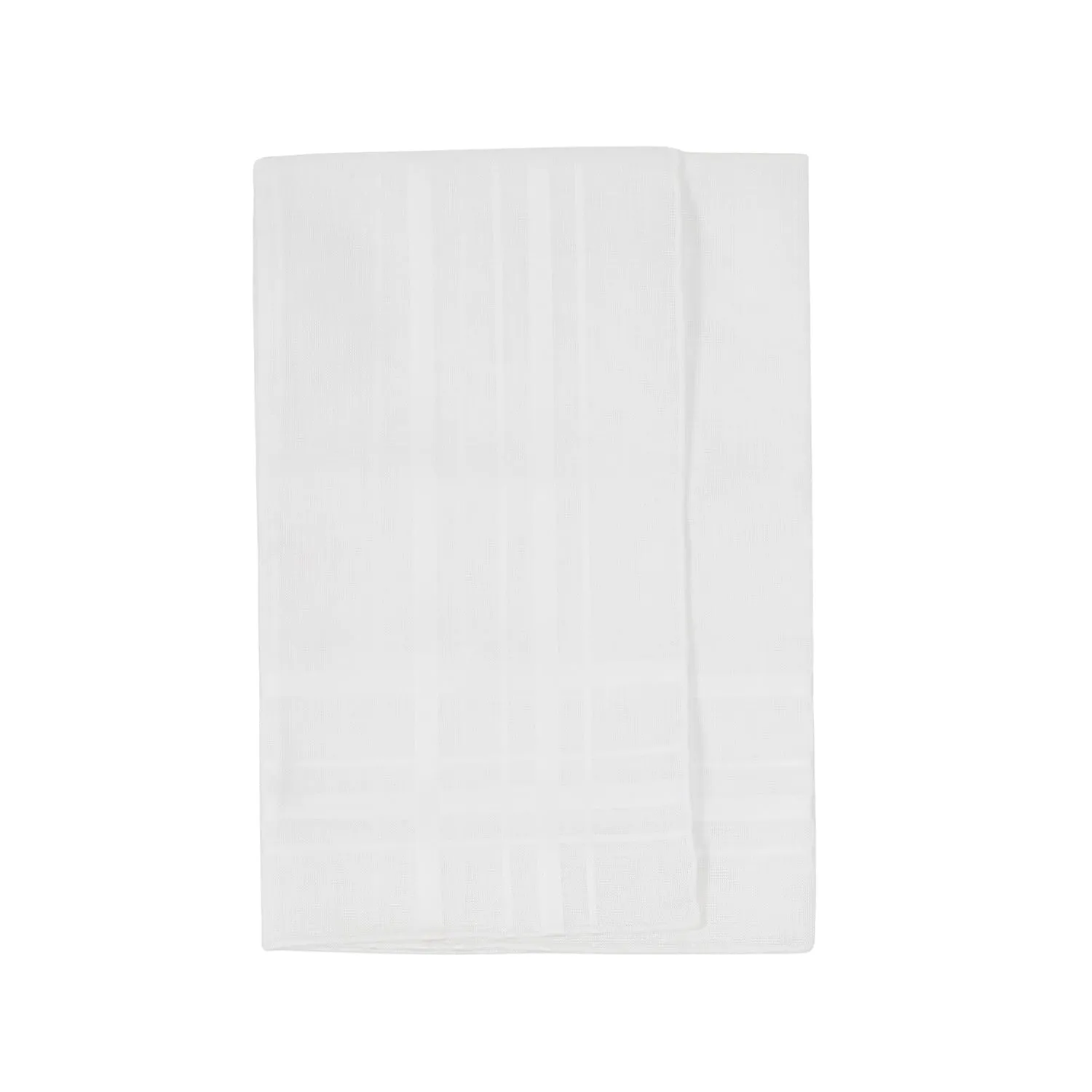 Simonnot Godard White Satin Check Cotton Pocket Square