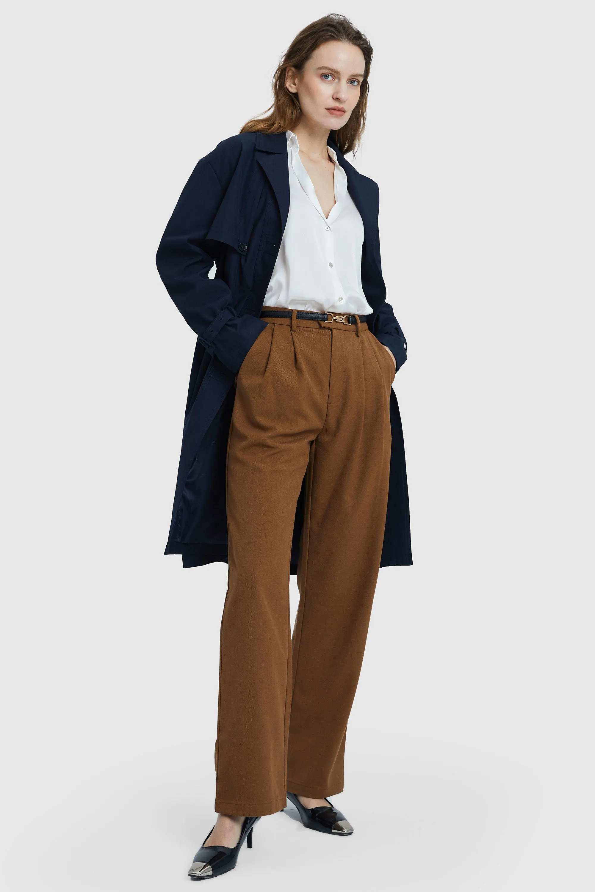 Single-Breasted Belted Trench