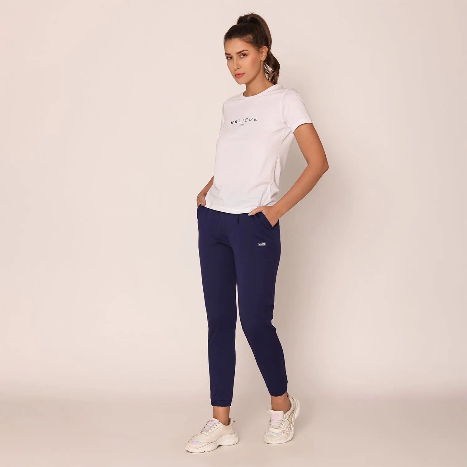 Slim Fit Joggers For Women - Ink Blue