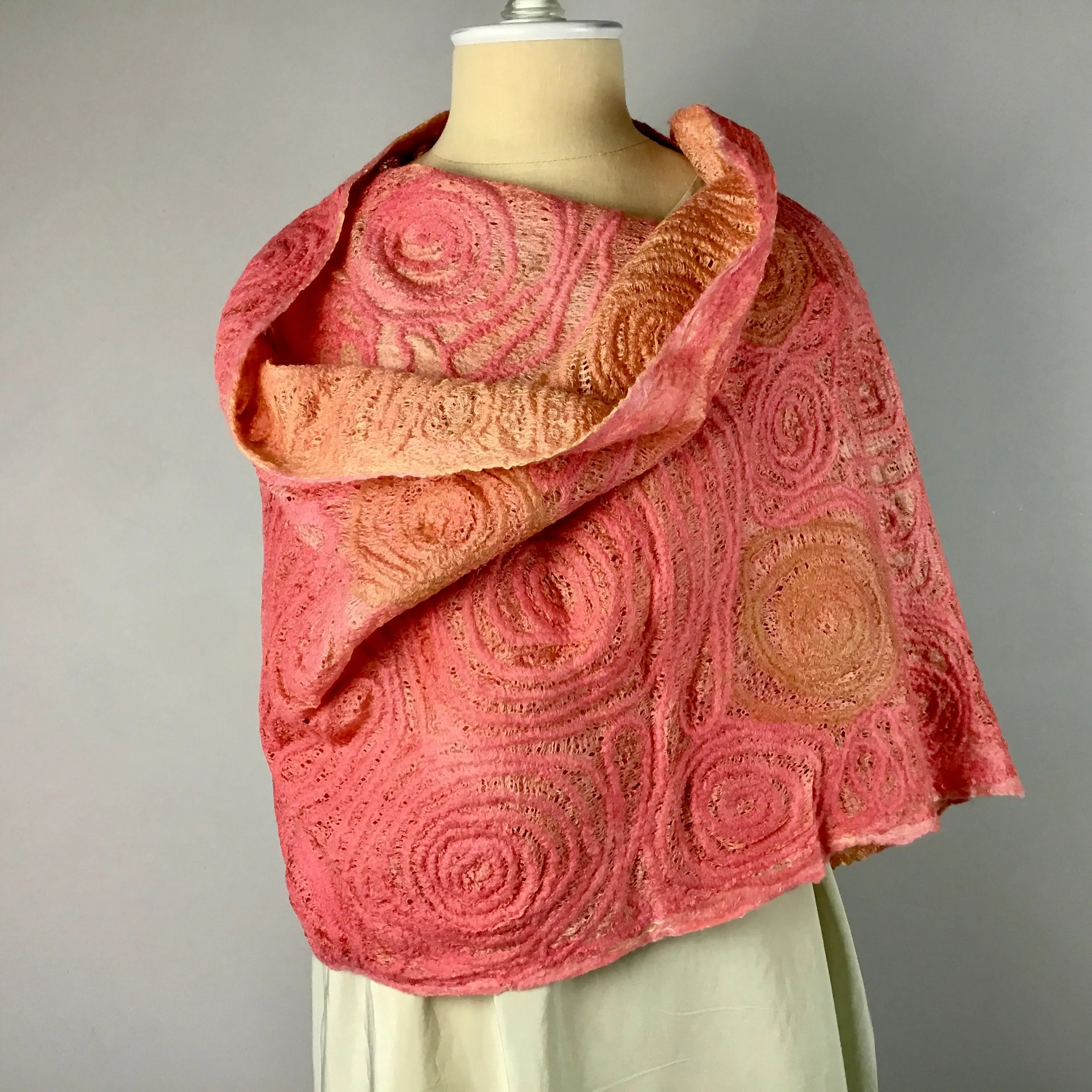 Spiral Shawl - Salmon