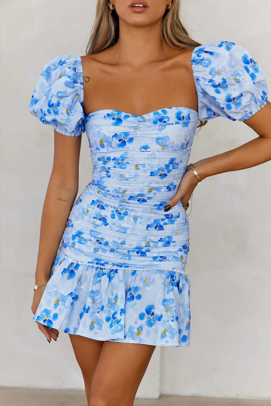 St Cloud Dress Blue Print