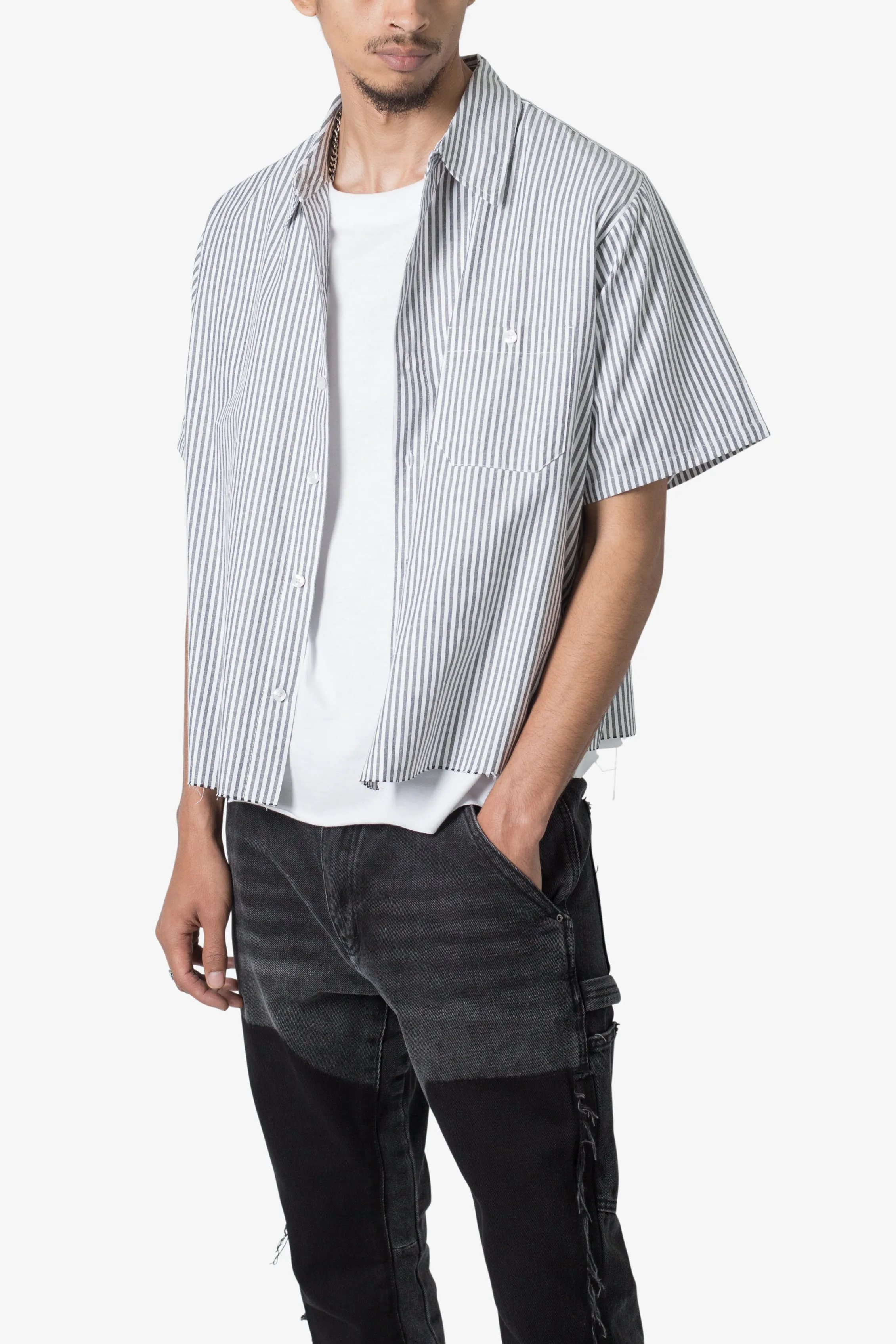 Striped S/S Shirt - Grey/White