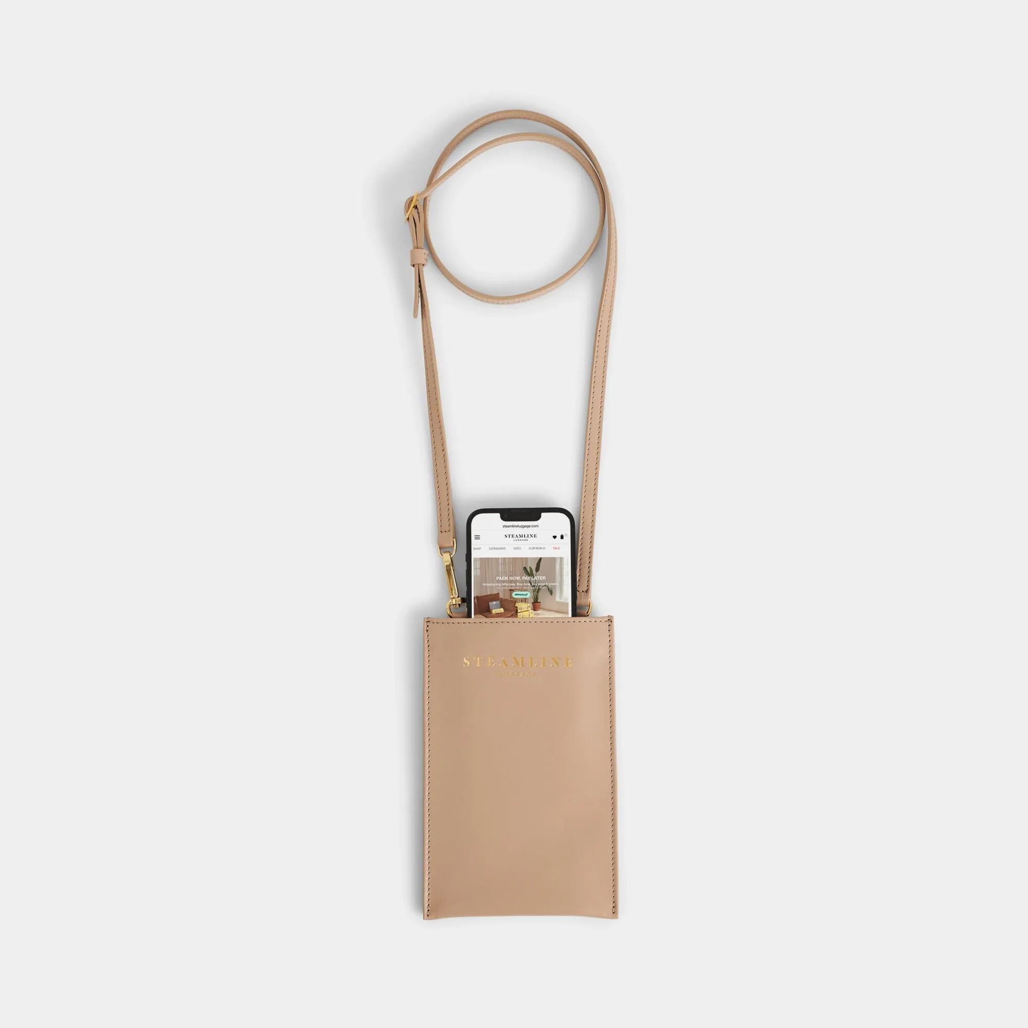 The Navigator - Stone Crossbody Phone Bag