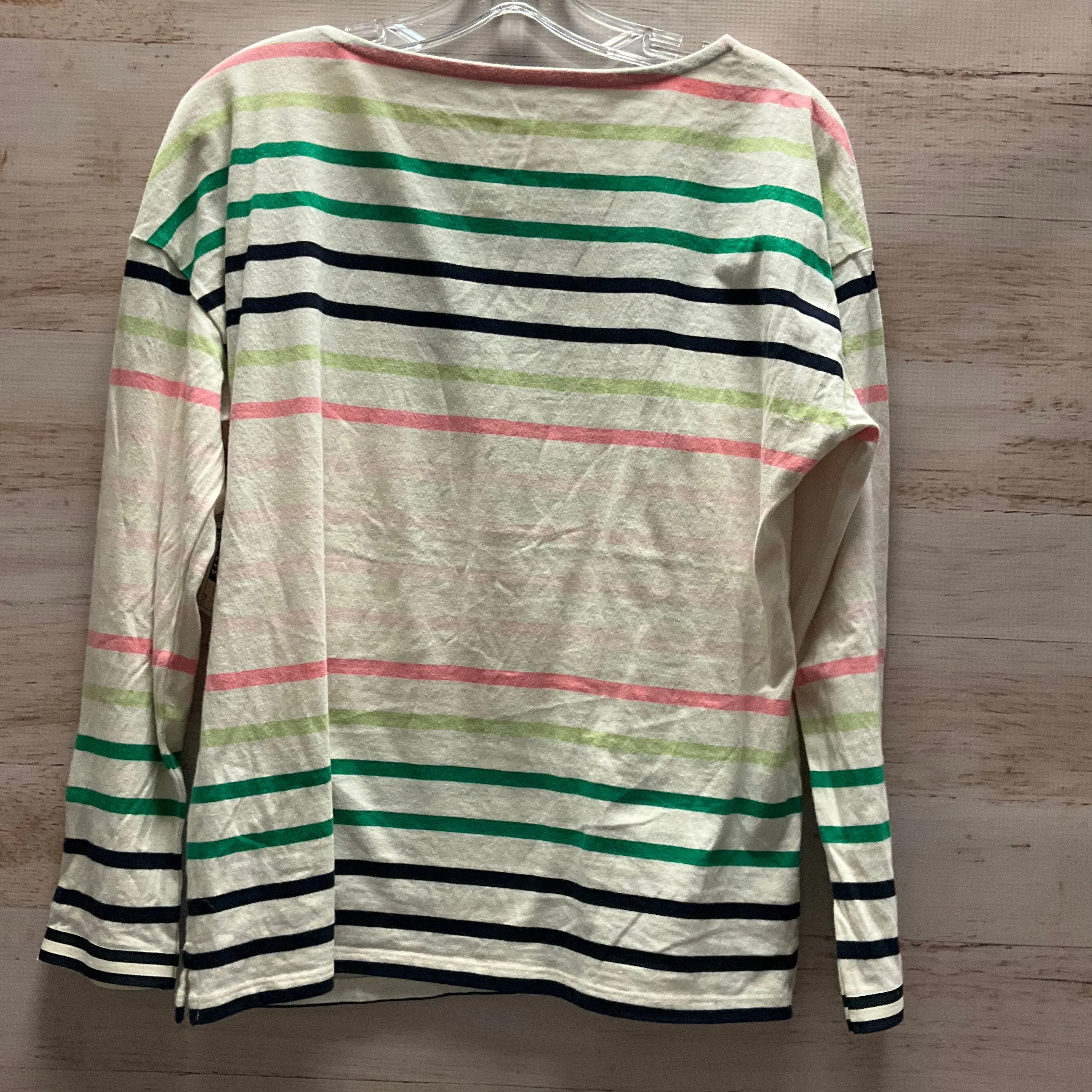 Top Long Sleeve By Talbots In Striped Pattern, Size: M