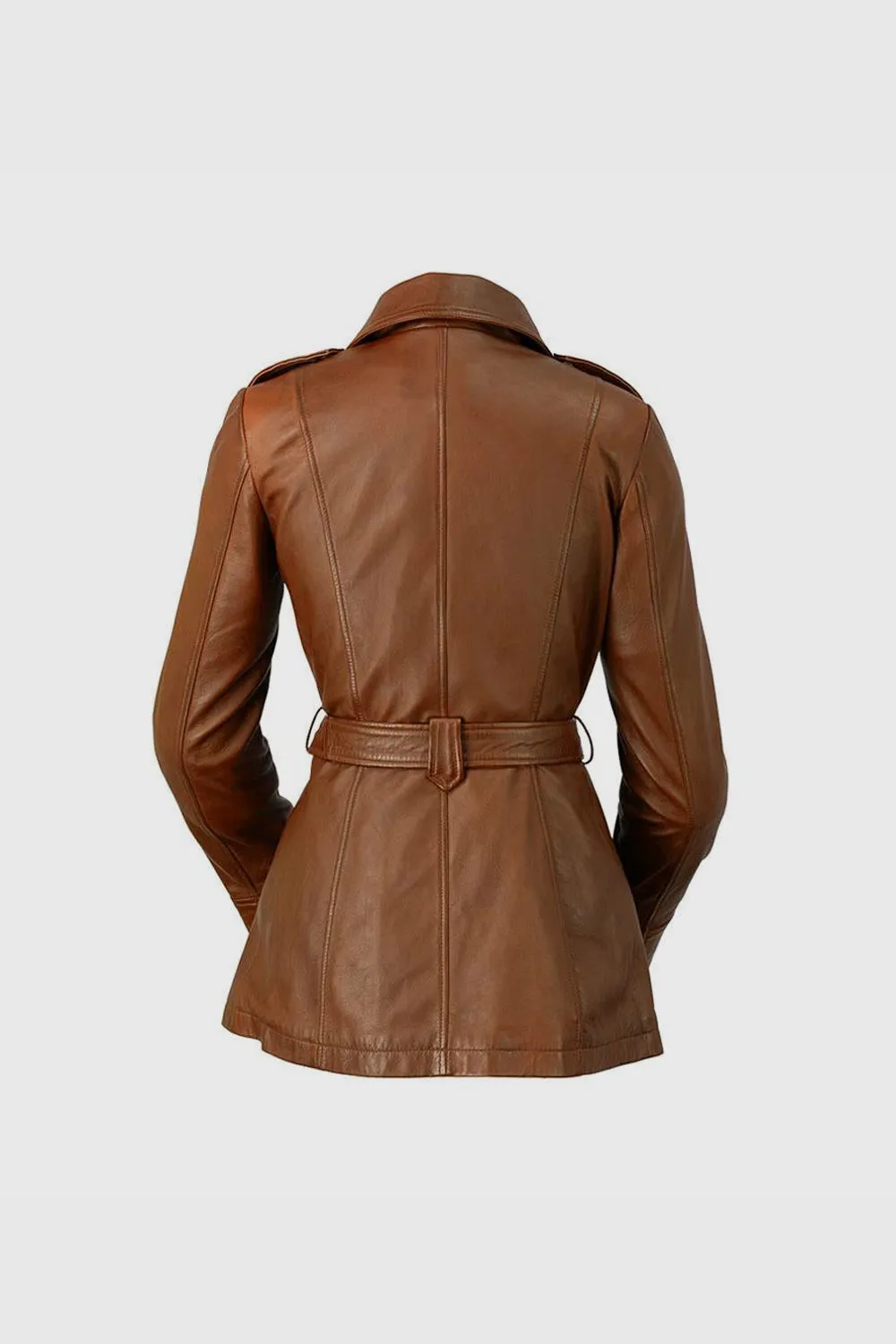 Traci Leather Trench Coat