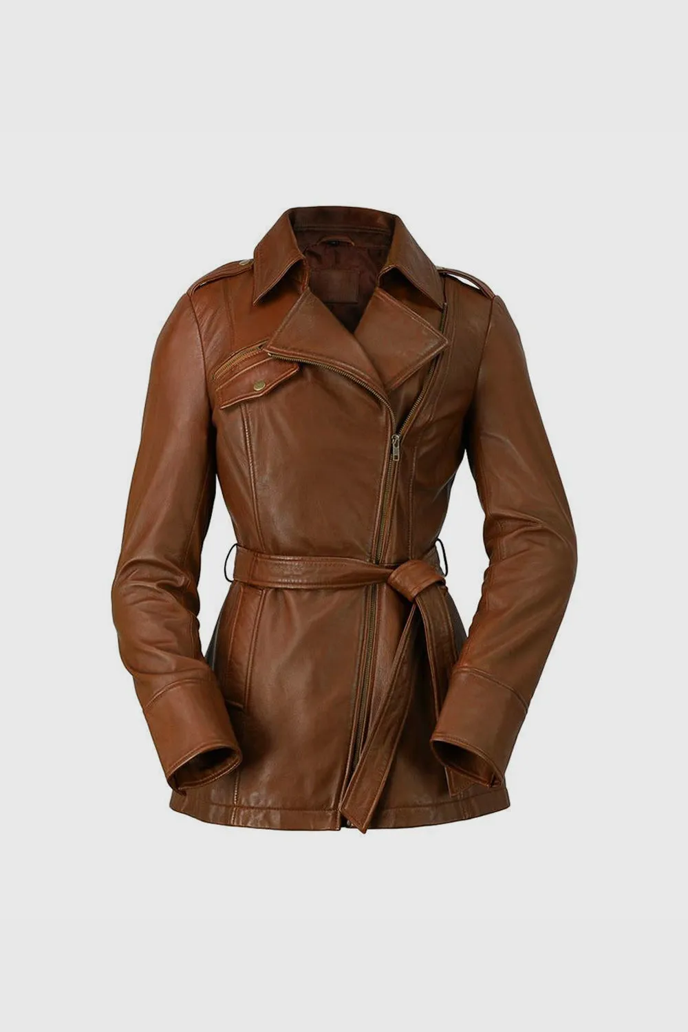 Traci Leather Trench Coat