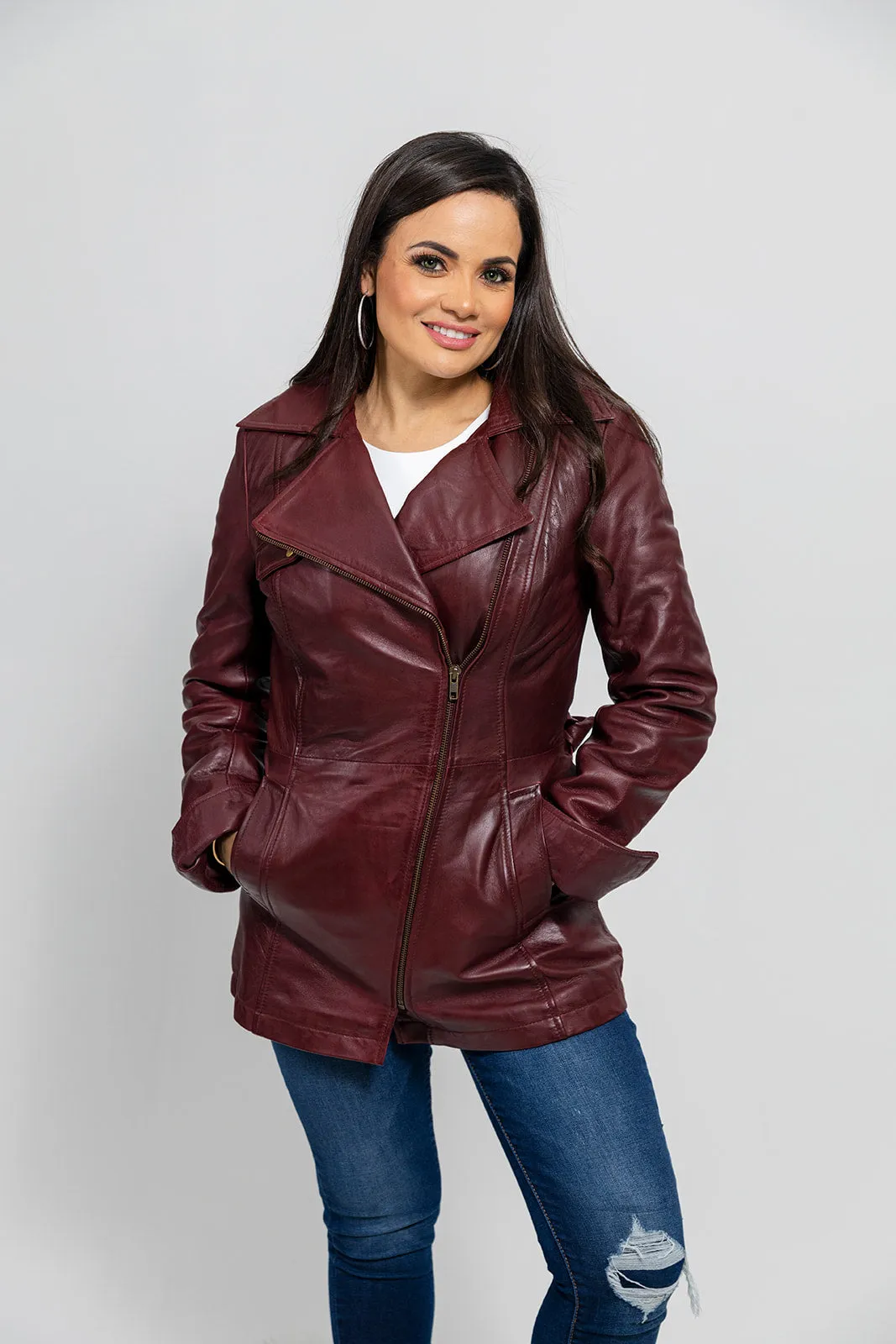 Traci Leather Trench Coat