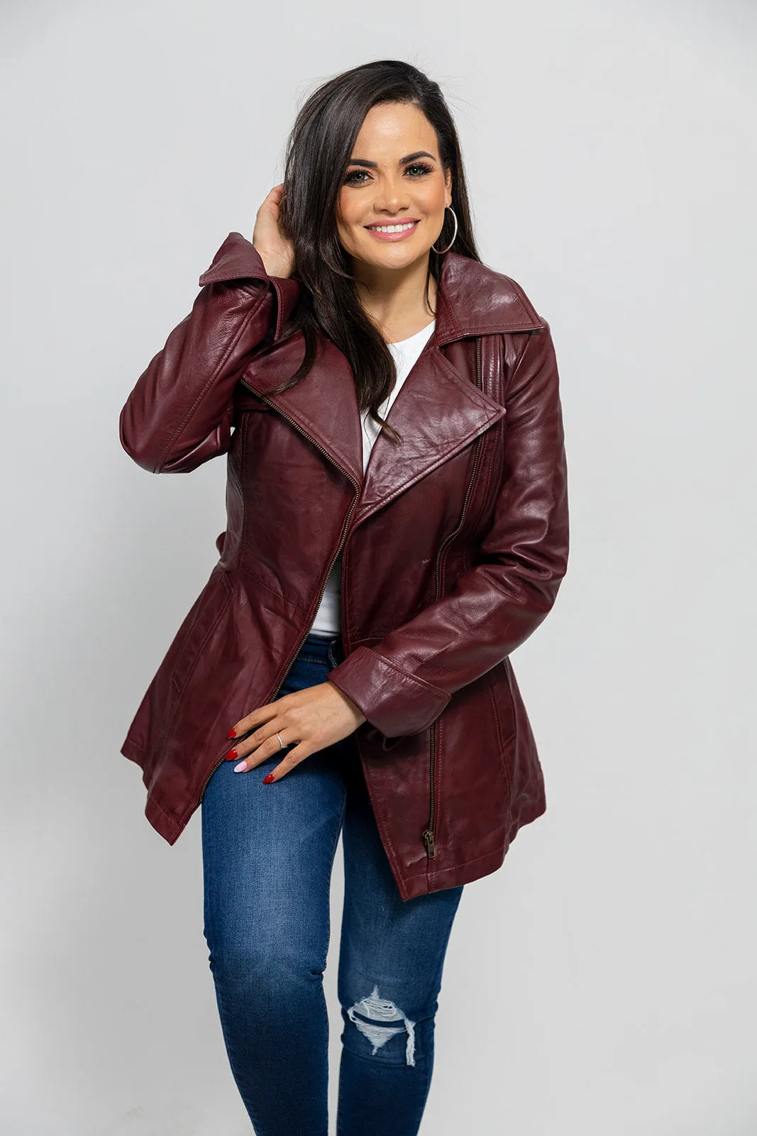 Traci Leather Trench Coat