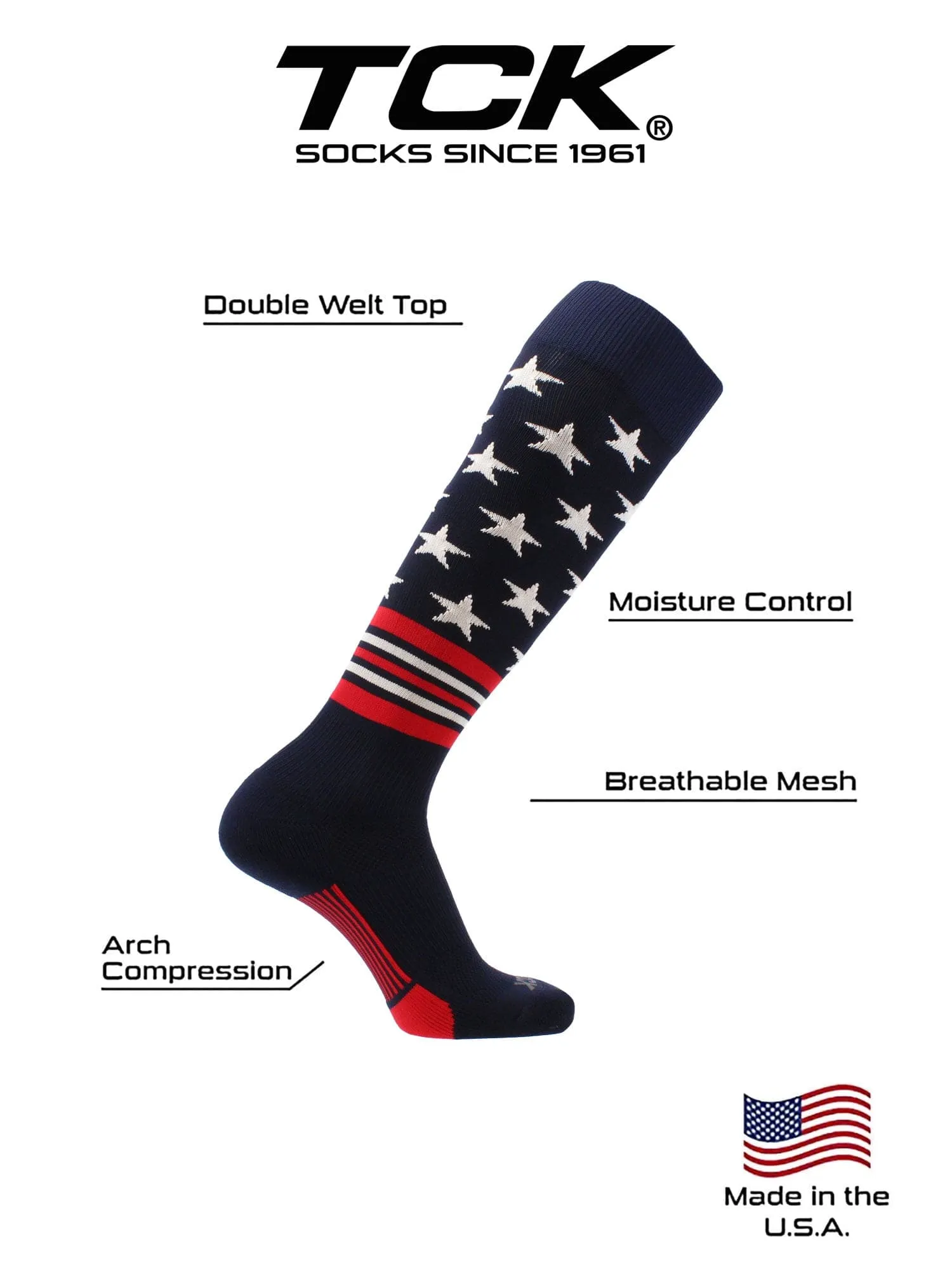 USA Freedom Baseball Socks