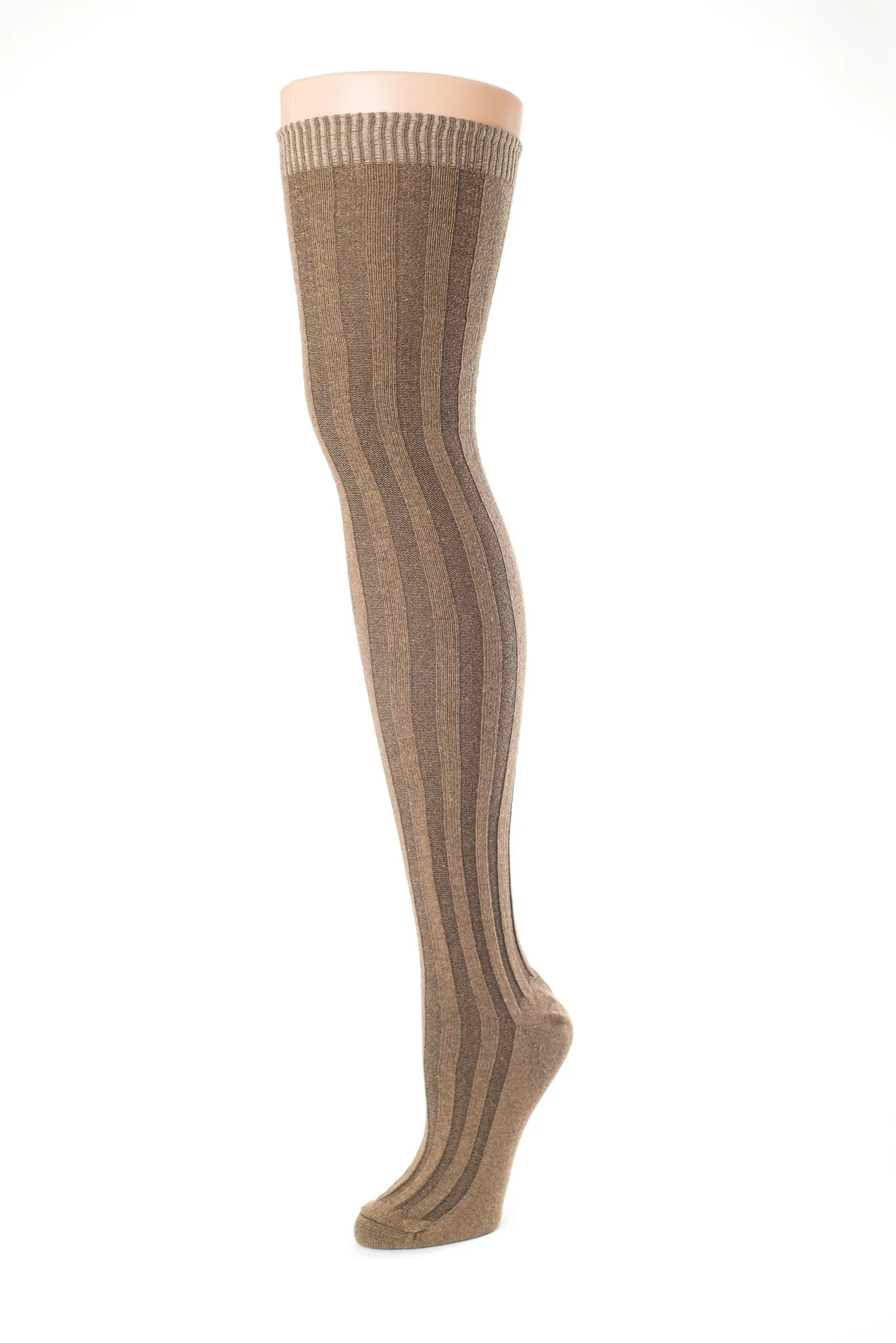 Vertical Ribbed Cotton Stockings