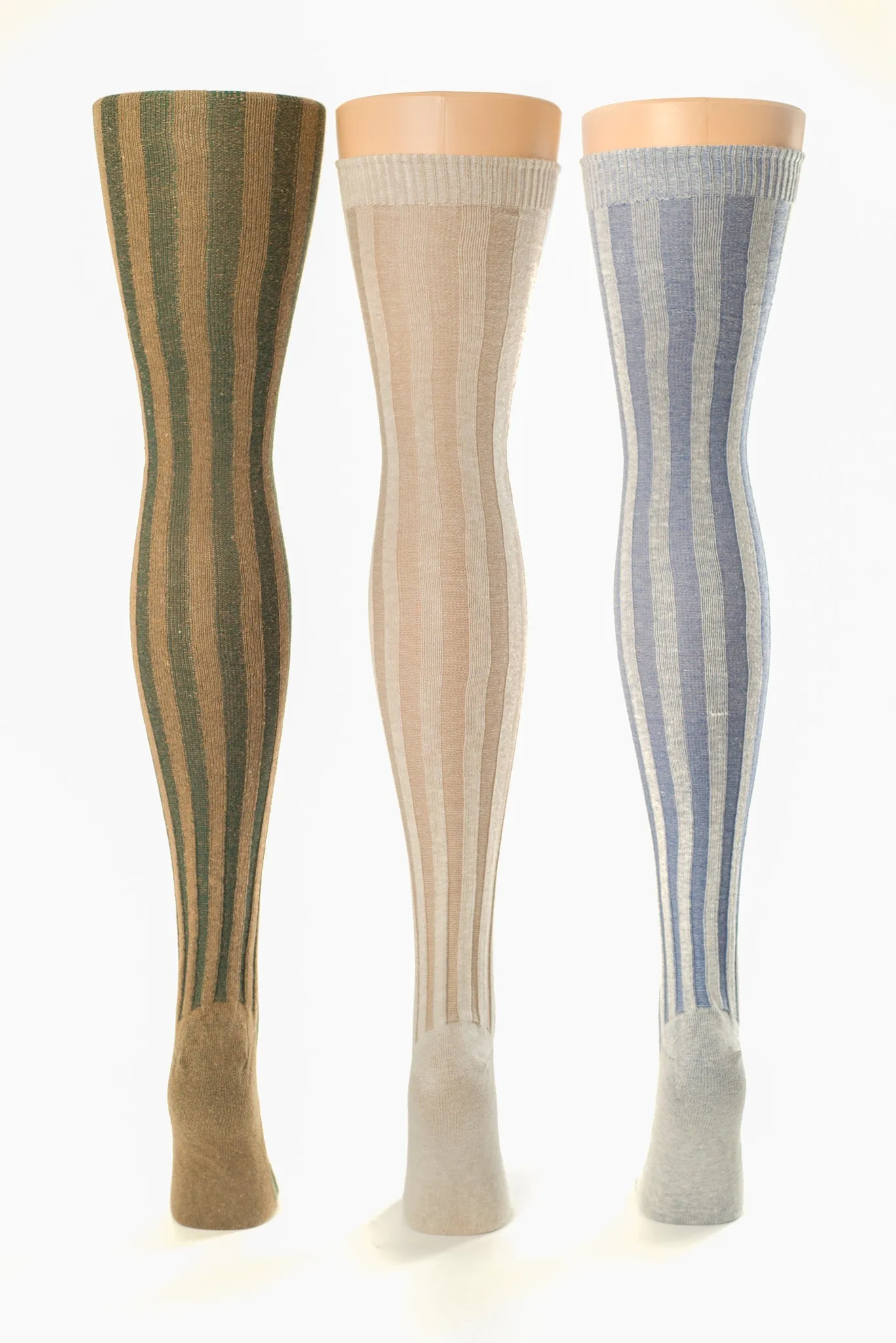 Vertical Ribbed Cotton Stockings