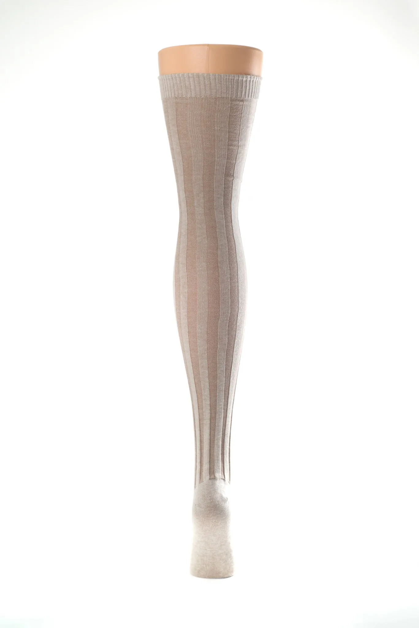 Vertical Ribbed Cotton Stockings