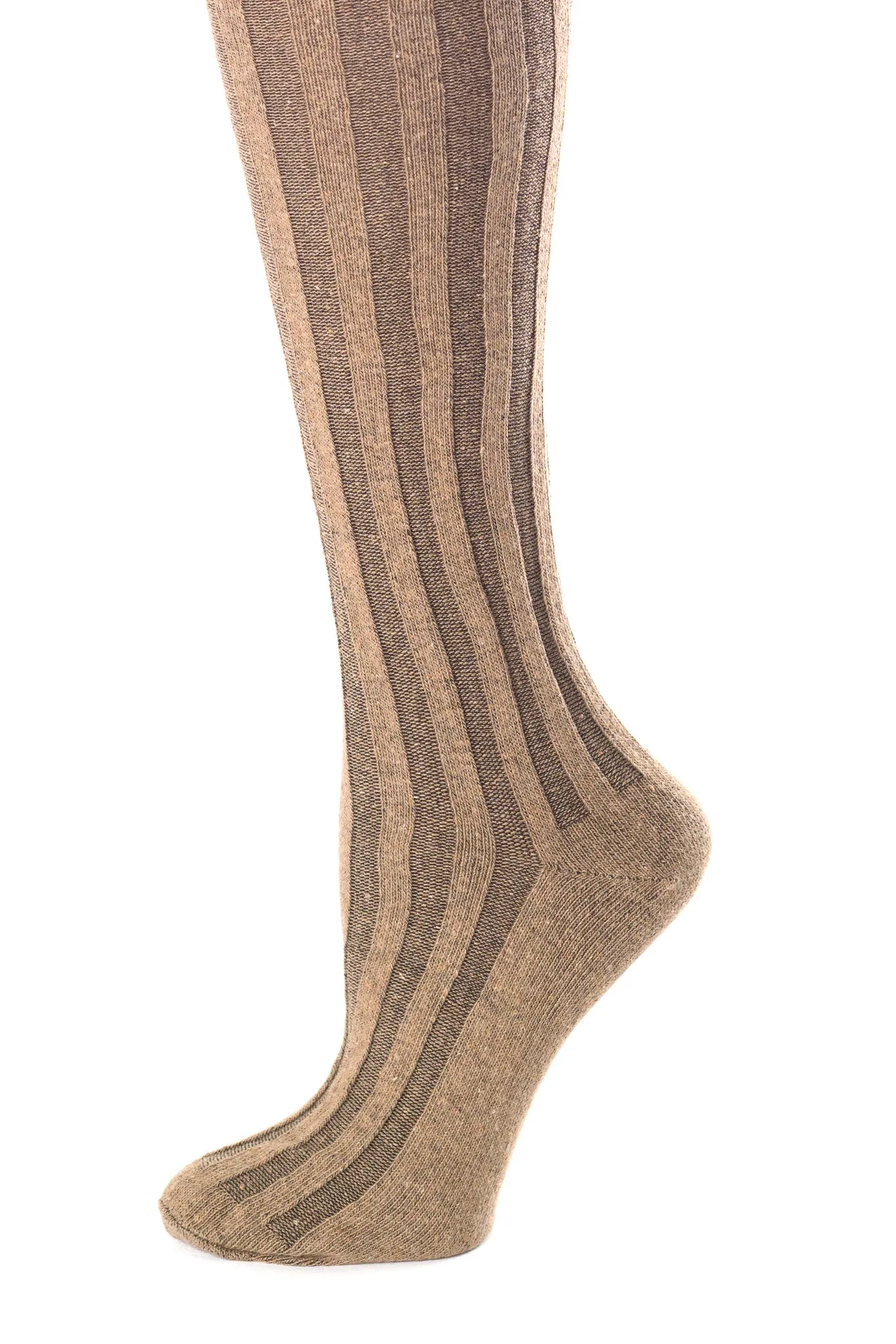 Vertical Ribbed Cotton Stockings