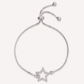 Vivienne Star Drawstring Bracelet In White Gold-Tone