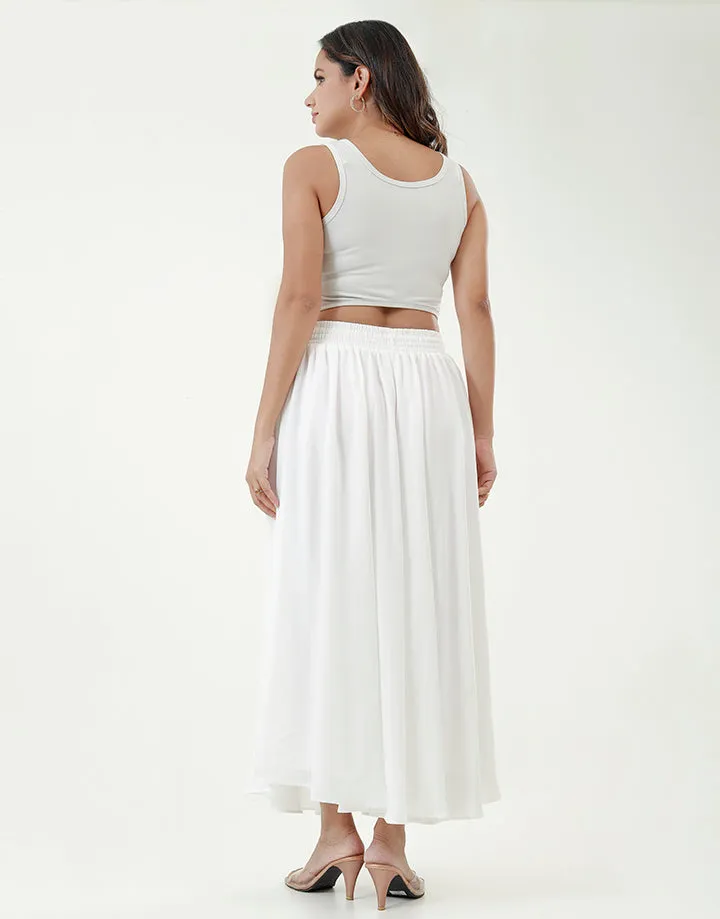 White Flared Skirt