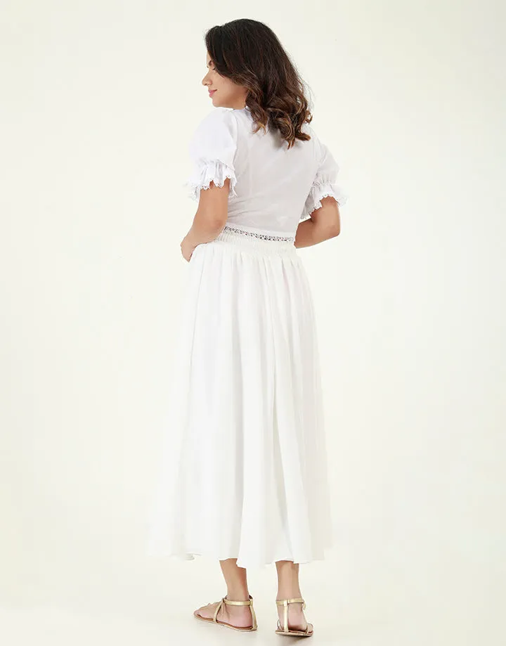 White Flared Skirt