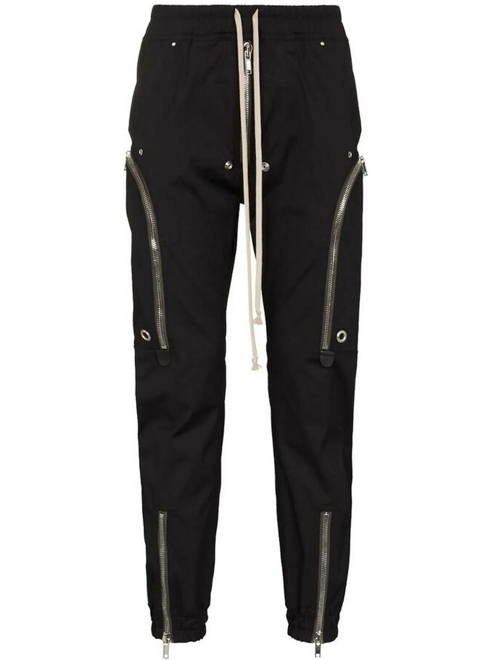 Women’s Black Cargo Pants with Zip-Detail and Tie-Waist