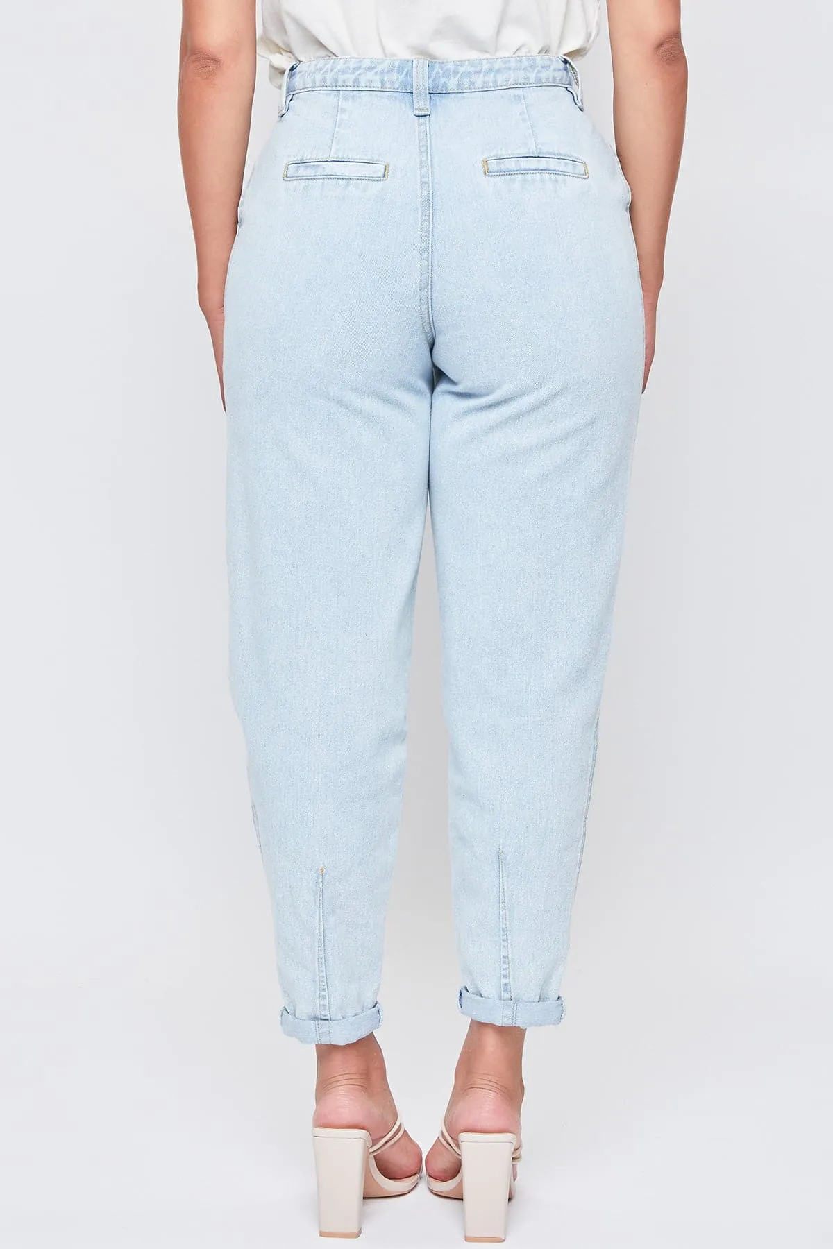 Women's Pleated Mom Jeans